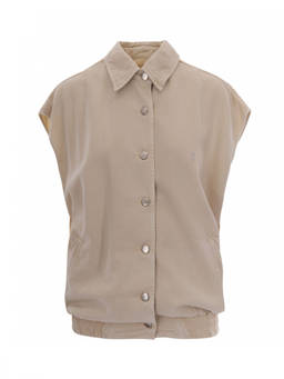 Icon Denim Los Angeles - Beige Solid Shirt Collar Jacket