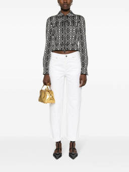 Max Mara - Black Tony monogram-pattern cropped jacket