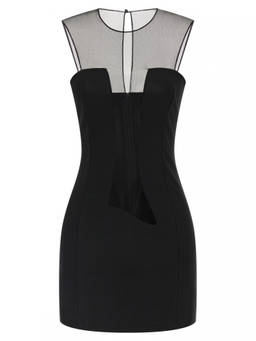 Nensi Dojaka - Black Tulle insert dress