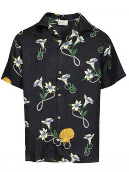 Drole De Monsieur - Navy Blue Floral Shirt (S)