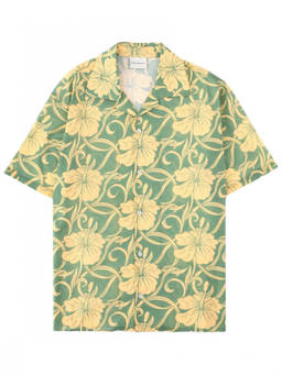 Drole De Monsieur - Green Regular Floral Shirt (XL)