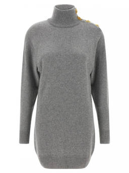 BALMAIN - Grey Wool Dress (L)