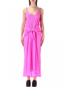 JW Anderson - Pink Knotted Waist Long Dress