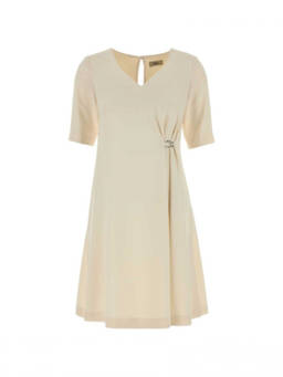 Herno - Beige V-Neck Midi Dress