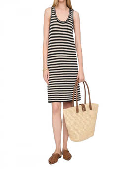 ANINE BING - Beige Scoop Neck Knitted Mini Dress (M)