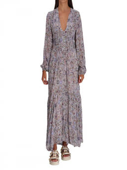 Isabel Marant - Multicolour V-Neck Printed Maxi Dress