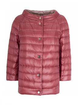 Herno - Red Quilted Round Neck Reversible Jacket
