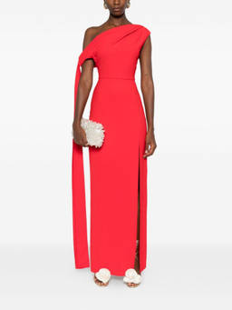 SOLACE London - Red Irina One-shoulder Maxi Dress (3XS)