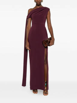 SOLACE London - Wine Irina Cowl-Neck Maxi Dress