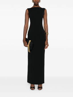 SOLACE London - Black Imogen Boat-Neck Maxi Dress (L)