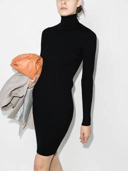 Wolford - Black Wool Ribbed Short Dress
