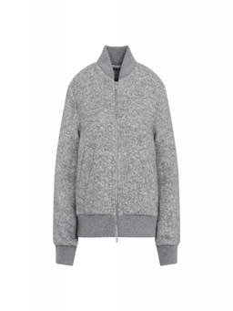 Peserico - Grey Textured Mock Collar Jacket