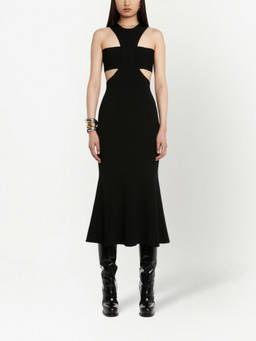 Alexander McQueen - Black Cut-Out Knitted Dress