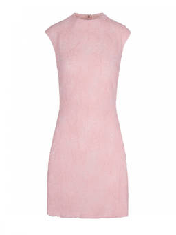 Rotate Birger Christensen - Pink Embroidered Round Neck Mini Dress