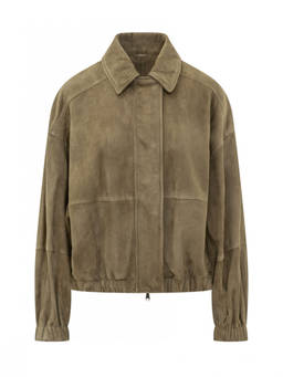 Brunello Cucinelli - Olive Solid Shirt Collar Jacket
