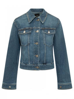 Pinko - Blue Solid Shirt Collar Jacket