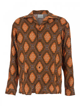 Drole De Monsieur - Brown Regular Printed Shirt (M)