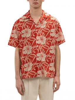 Drole De Monsieur - Red Regular Floral Shirt