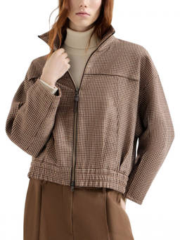 Brunello Cucinelli - Beige Check Mock Collar Jacket (M)
