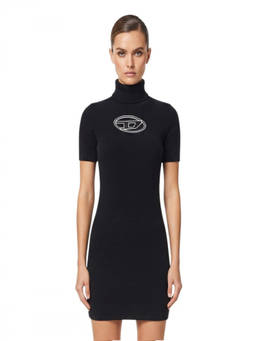 Diesel - Black Logo Turtle Neck Mini Dress