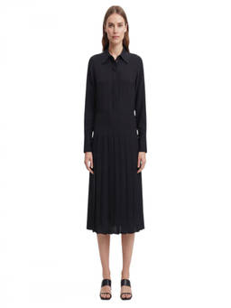Fendi - Black Shirt Collar Midi Dress (S)