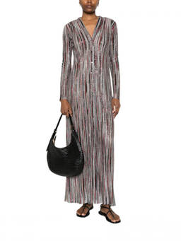 Missoni - Grey Stripes V Neck Maxi Dress (M)