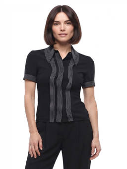 Stella McCartney - Black Slim Stripes Shirt (3XS)