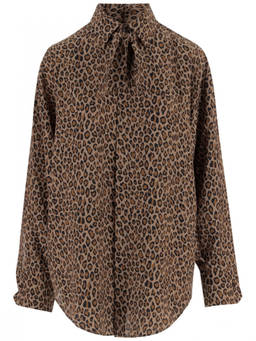 Sa Su Phi - Brown Loose Animal Print Shirt (M)
