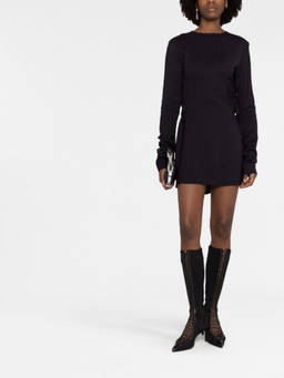 032C - Black Flounced Mini Dress