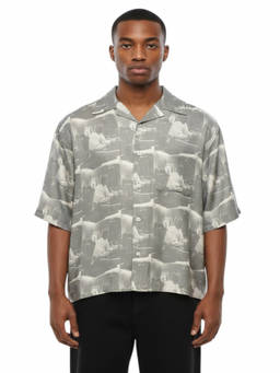 1989 STUDIO - Grey Relaxed Printed Shirt