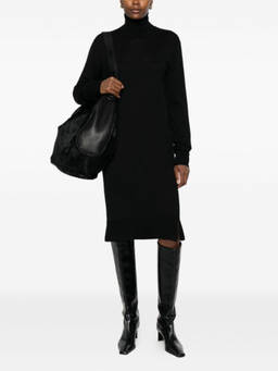 Toteme - Black Wool Turtle-neck Midi Dress (S)