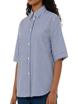 Parosh - Blue Oversized Stripes Shirt (XS)