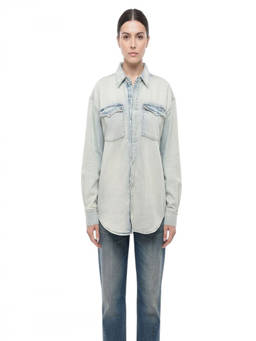 RE DONE - Light Blue Oversized Solid Shirt (XS)
