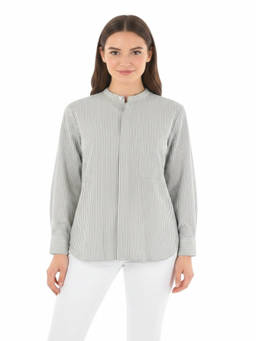 Woolrich - Grey Oversized Stripes Shirt (XS)
