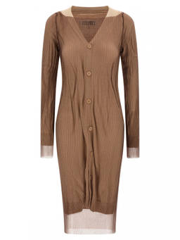 MM6 Maison Margiela - Beige Trapped double layer dress (XS)