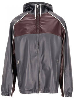 La Rose - Grey Hooded Leather Vintage Jacket