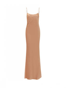 The Andamane - Pink Scoop Neck Maxi Dress (M)