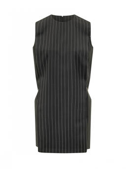 Sportmax - Black Stripes Round Neck Mini Dress (M)