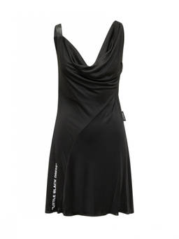 OFF-WHITE - Black Solid Cowl Neck Midi Dress (S)