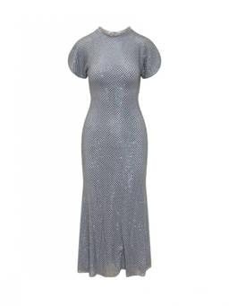 self-portrait - Blue Embellished Crew Neck Maxi Dress (S)