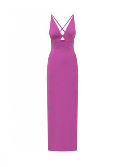 SOLACE London - Pink V Neck Maxi Dress (3XS)