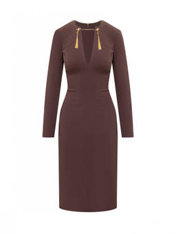 Elisabetta Franchi - Red V Neck Midi Dress (XL)