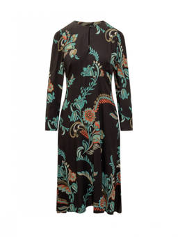 Etro - Multicolor Floral Round Neck Midi Dress (XL)