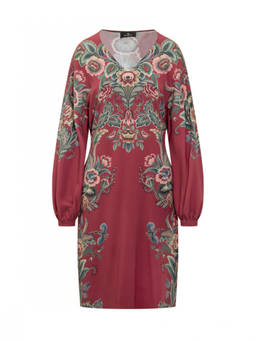 Etro - Red Floral V Neck Midi Dress
