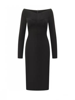 Stella McCartney - Black Off Shoulder Midi Dress (S)