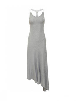 OFF-WHITE - Silver Round Neck Maxi Dress (M)