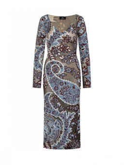 Etro - Multicolor Floral V Neck Midi Dress (S)
