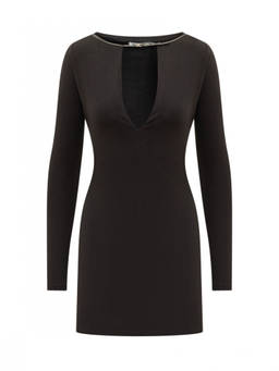 Ambush - Black Round Neck Mini Dress
