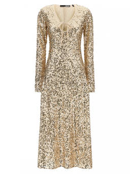 Rotate Birger Christensen - Gold Net Sequins Midi dress (XS)