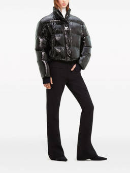 Courreges - Black Vinyl cropped down jacket